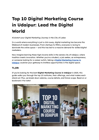 Digital Marketing Course in Udaipur