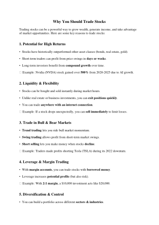 Why You Should Trade Stocks