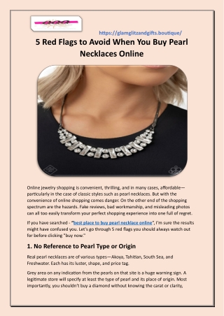5 Red Flags to Avoid When You Buy Pearl Necklaces Online