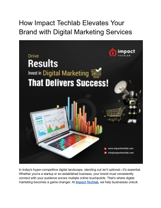 How Impact Techlab Elevates Your Brand with Digital Marketing Services