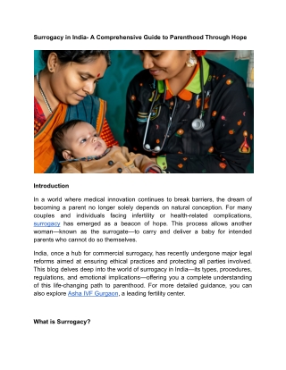 Surrogacy in India- A Comprehensive Guide to Parenthood Through Hope (1)