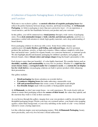 A Collection of Exquisite Packaging Boxes