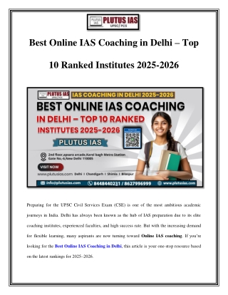 Best Online IAS Coaching in Delhi