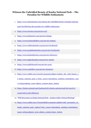 Witness the Unbridled Beauty of Kanha National Park – The Paradise for Wildlife