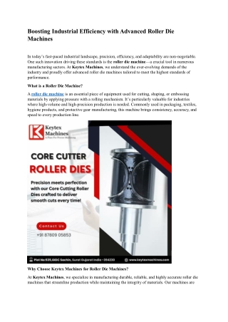 Boosting Industrial Efficiency with Advanced Roller Die Machines