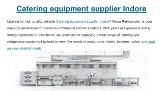 Catering equipment supplier Indore