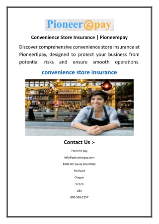 Convenience Store Insurance | Pioneerepay
