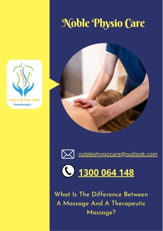 What Is The Difference Between A Massage And A Therapeutic Massage