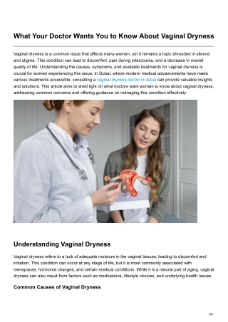 What Your Doctor Wants You to Know About Vaginal Dryness