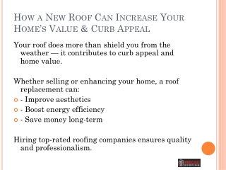 How a New Roof Can Increase Your Home’s Value & Curb Appeal
