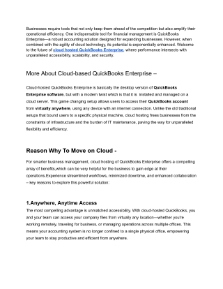 Supercharge Your Business Operations with Cloud-Hosted QuickBooks Enterprise