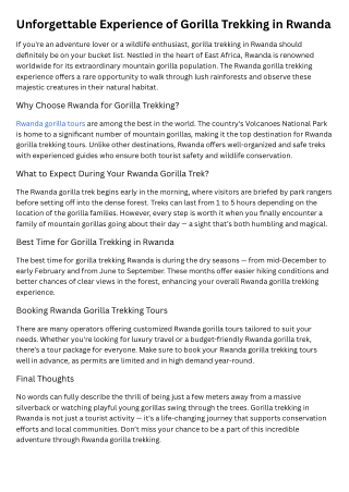 Rwanda gorilla tours