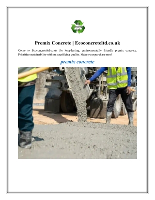 Premix Concrete Ecoconcreteltd.co.uk