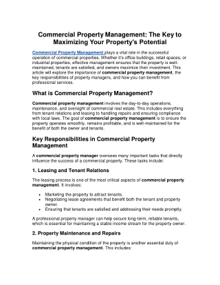 Commercial Property Management