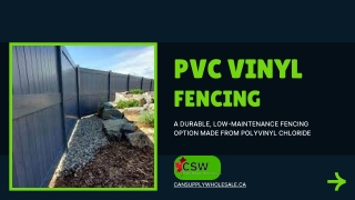 PVC Vinyl Fencing: A durable, low-maintenance fencing option made from polyvinyl