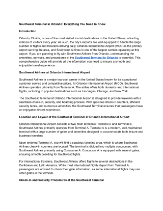 Southwest Terminal in Orlando