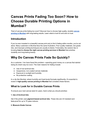 Canvas Prints Fading Too Soon_ How to Choose Durable Printing Options in Mumbai_