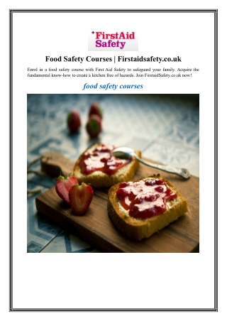 Food Safety Courses Firstaidsafety.co.uk