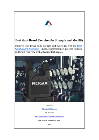 Best Slant Board Exercises for Strength and Mobility