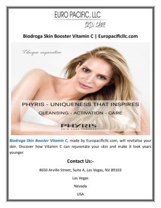 Biodroga Skin Booster Vitamin C  Europacificllc.com