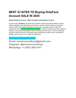 BEST 23 SITES TO Buying OnlyFans Account SALE IN 2025