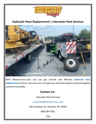 Hydraulic Hose Replacement  Interstate Fleet Services