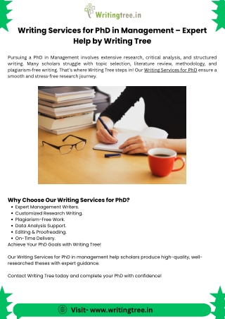 Writing Services for PhD in Management – Expert Help by Writing Tree
