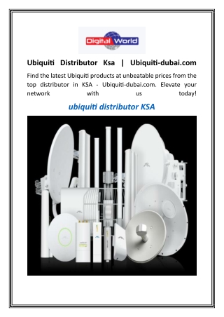 Ubiquiti Distributor Ksa