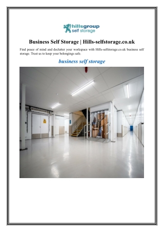 Business Self Storag Hills-selfstorage.co.uk