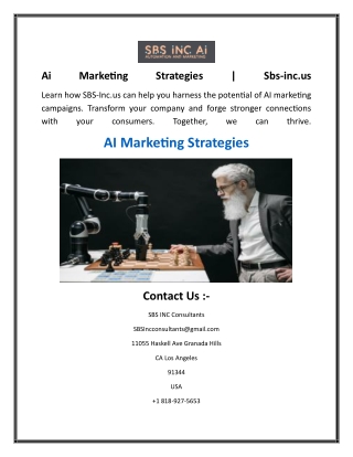 Ai Marketing Strategies  Sbs-inc.us