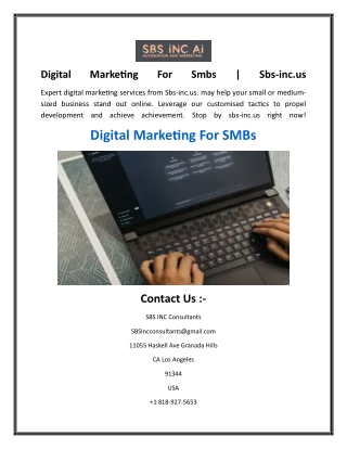 Digital Marketing For Smbs  Sbs-inc.us