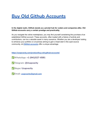 Buy Old Github Accounts