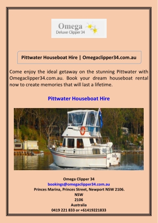 Pittwater Houseboat Hire Omegaclipper34.com.au