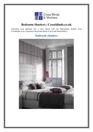 Bedroom Shutters Crossblinds.co.uk