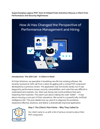 Supercharging Legacy PHP_ How AI Helped Pulse Solutions Rescue a Client from Performance and Security Nightmares - Pulse