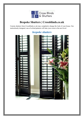 Bespoke Shutters Crossblinds.co.uk