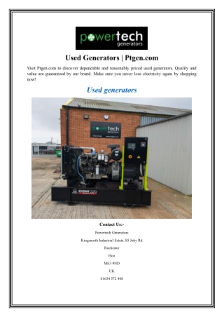 Used Generators Ptgen.com