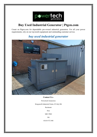 Buy Used Industrial Generator Ptgen.com