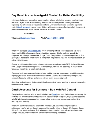 Top 7  Website to Buy Gmail Accounts (Usa & pva)in 2025