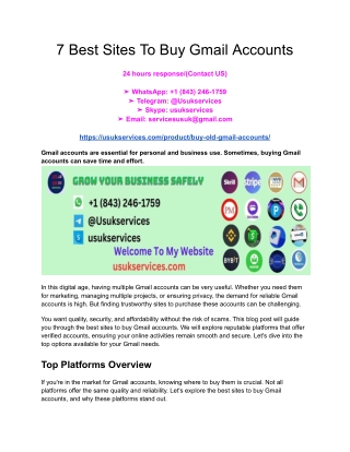 7 Best Sites To Buy Gmail Accounts