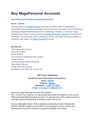 Buy MegaPersonal Accounts