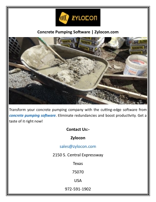 Concrete Pumping Software  Zylocon