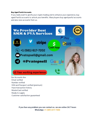 Buy Aged Paxful Accounts