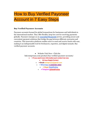 How to Buy Verified Payoneer Account in 7 Easy Steps