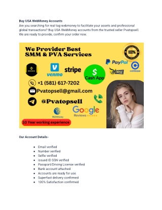 Buy Verified WebMoney Account - 100% Safe, Good For Use