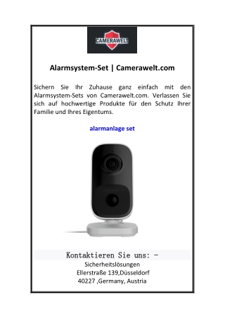Alarmsystem-Set Camerawelt.com