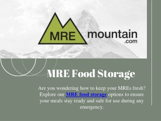 MRE Food Storage