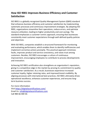 ISO 9001 CERTIFICATION SERVICES