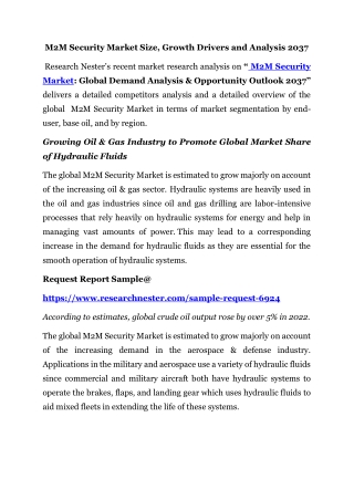 M2M Security Market Size, Growth Drivers and Analysis 2037