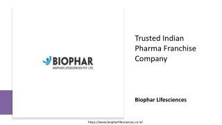 Trusted Indian Pharma Franchise Company - Biophar Lifesciences